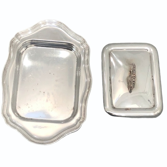 VINTAGE PRIMANYSILVER ERB SWEDEN COVERED BUTTER DISH - Picture 5 of 13